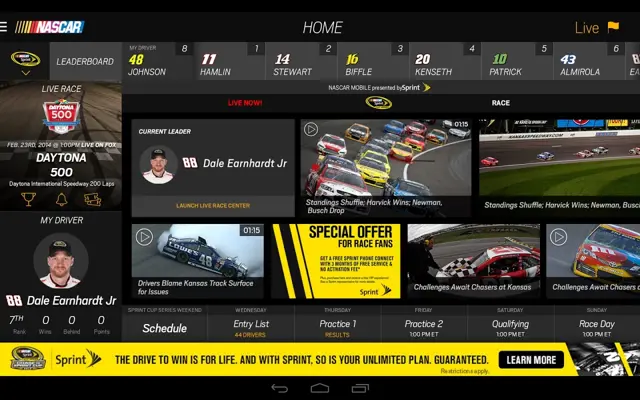 NASCAR MOBILE android App screenshot 0